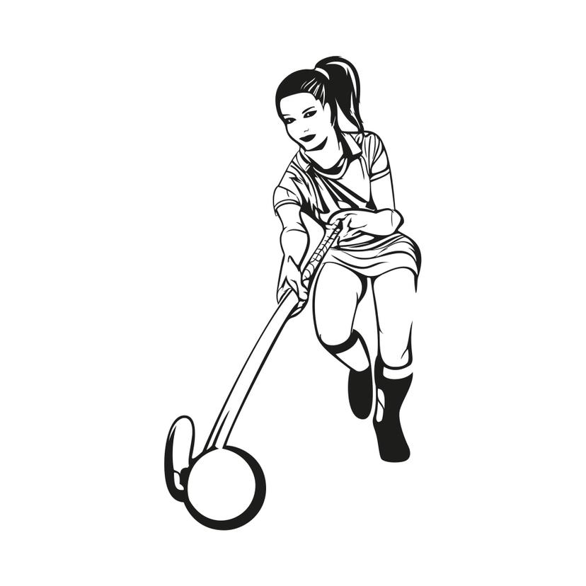 Sticker mural - Joueuse de hockey