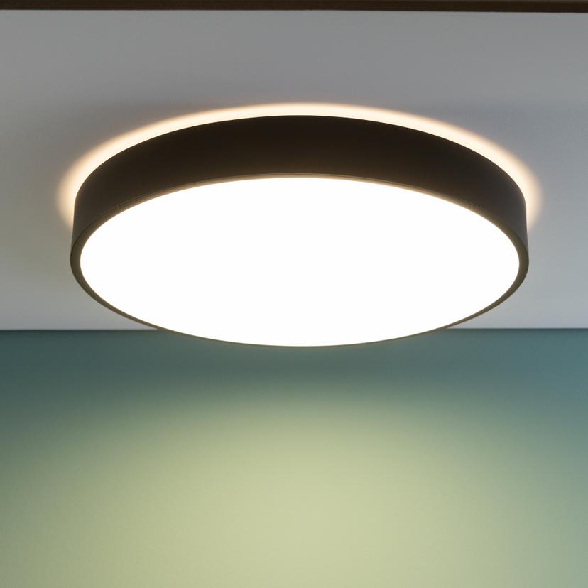 Deckenleuchte Niklas, schwarz, Ø 49 cm, Deckenlampe, dimmbar
