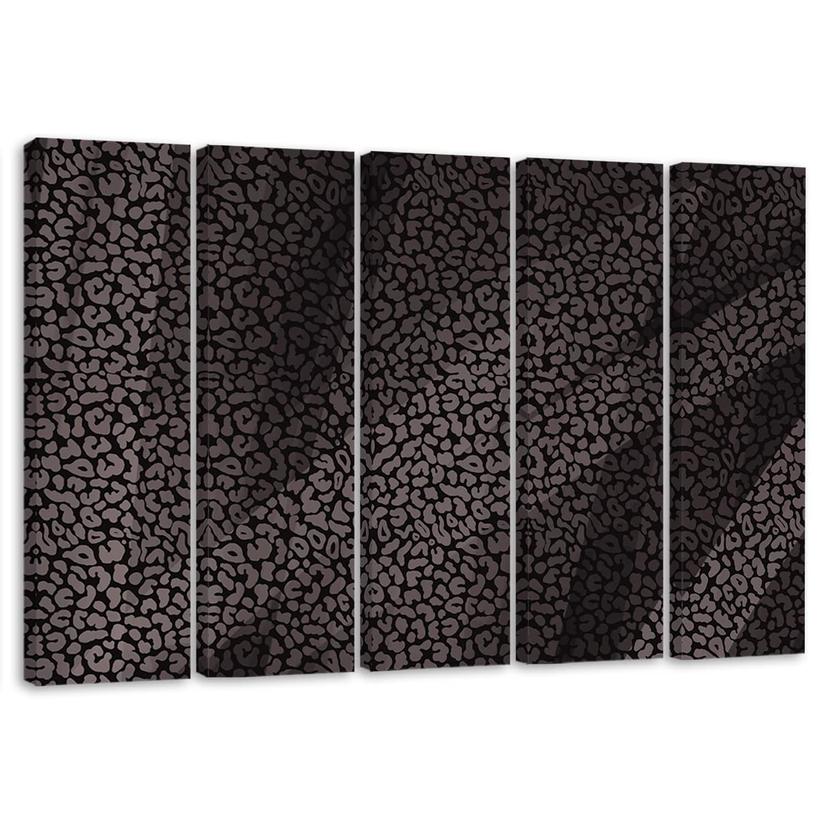 5 stykke lærredsprint, Leopard Leopard Pels Patches Mønster