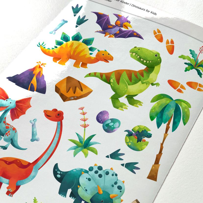 Dinosaur-klistermærker til børn