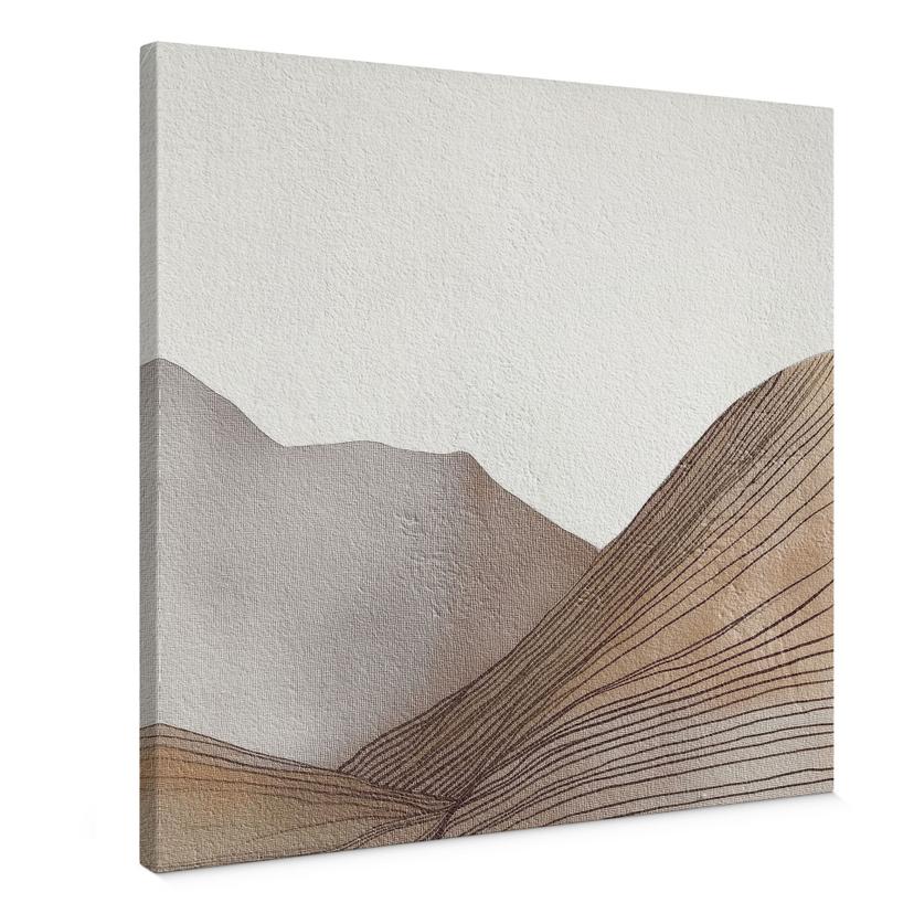 Canvasbillede Minimalistisk bjergskitse | Abstrakt kunst - Alma - Firkantet