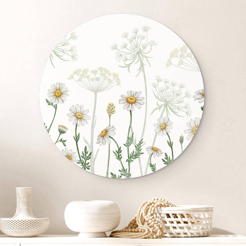 Wandbild Sir Edward - Blumiger Frühlingsspaziergang - Alu-Dibond Rund