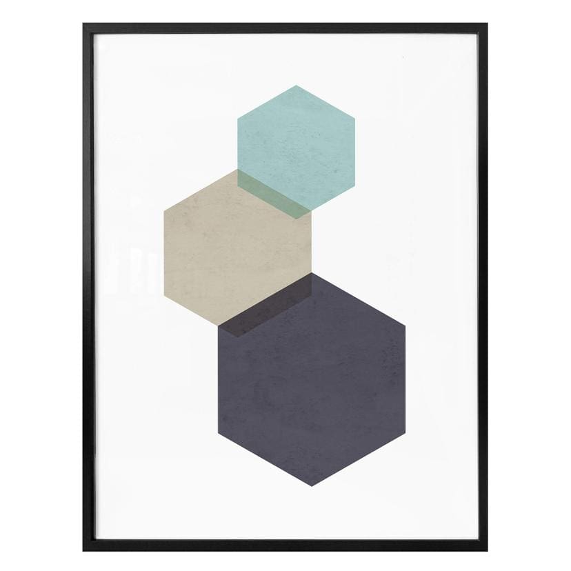 Plakat - Nouveauprints - Hexagons Aqua