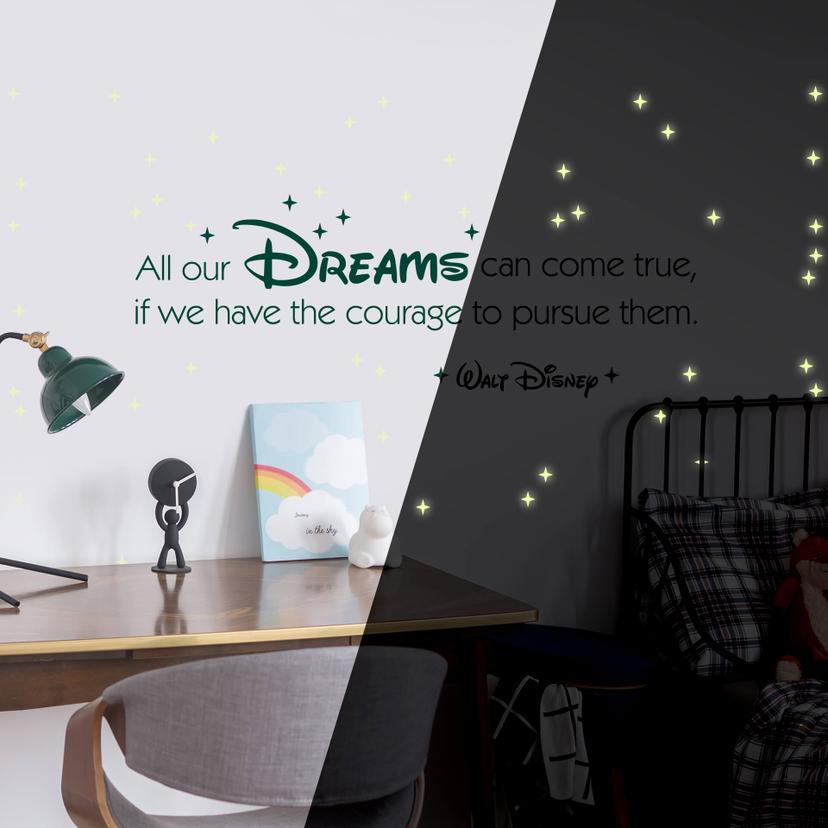 Sticker mural - All our dreams + étoiles fluorescentes
