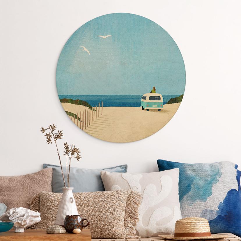 Stampa su legno Vita in furgone - vacanza al mare - Rivers