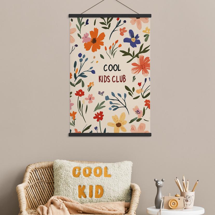 Póster de tela Cool Kids Club Flores de colores - Treechild