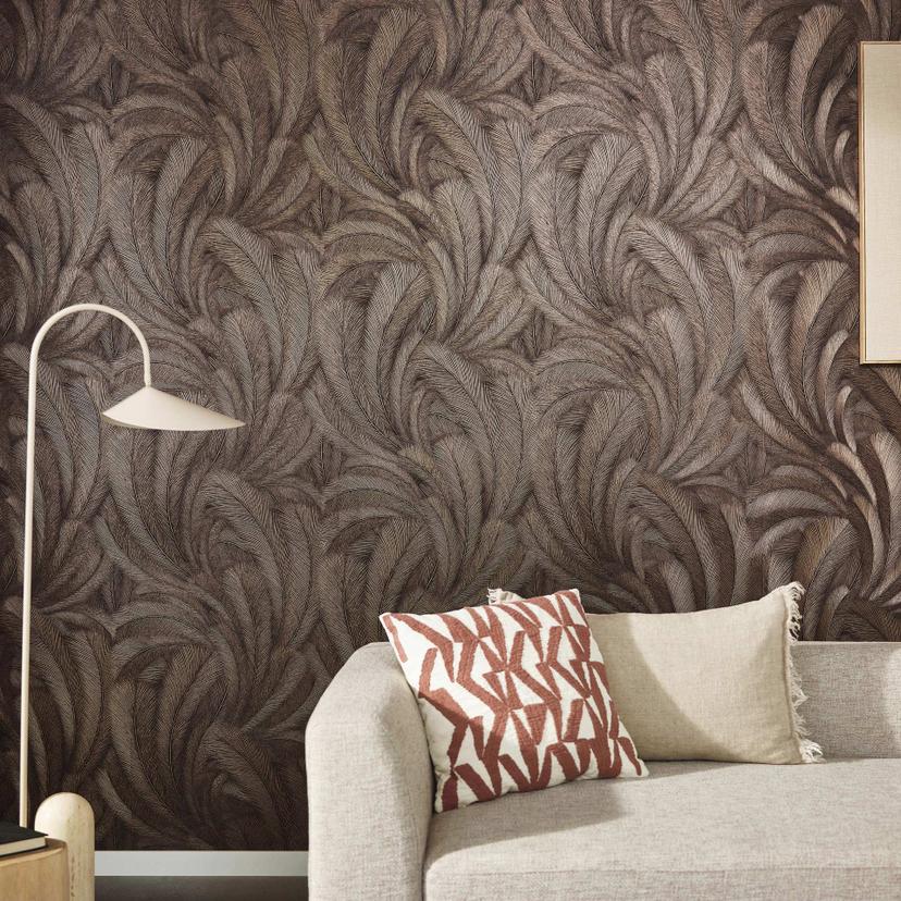 Tapet med bladmotiv Elysium brown