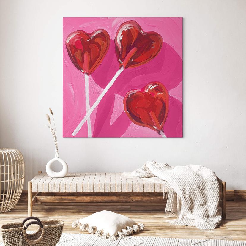 Stampa su tela Key and Sea - Lollipop Hearts