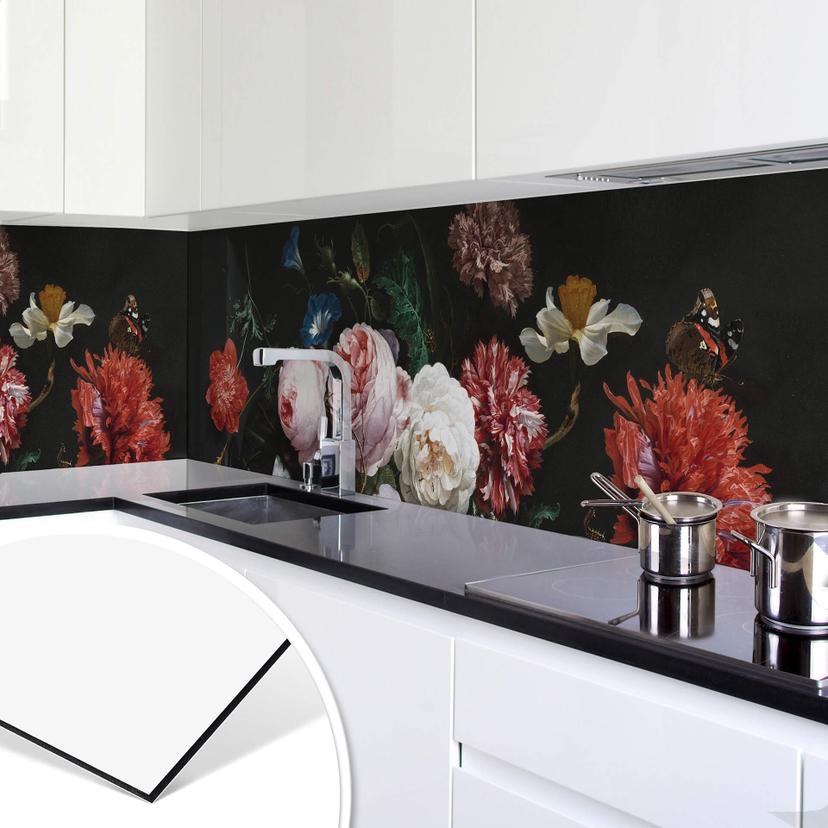 Keukenachterwand de Heem - Stilleven met Bloemen in Vaas