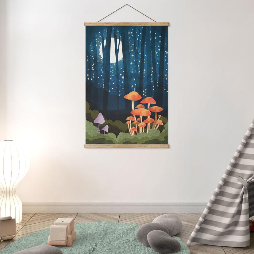 Póster de tela bosque y estrellas de noche - SpaceFrog Designs