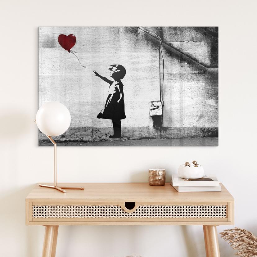 Tableau en verre acrylique Banksy - Girl with balloon