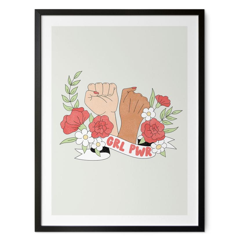 Póster Girl Power Declaración de Flores