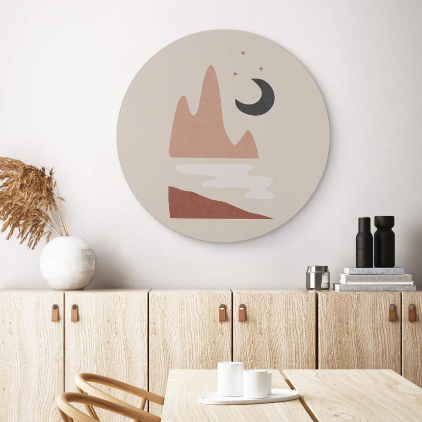 Tableau sur alu-Dibond rond Orara Studio - Paysage nocturne
