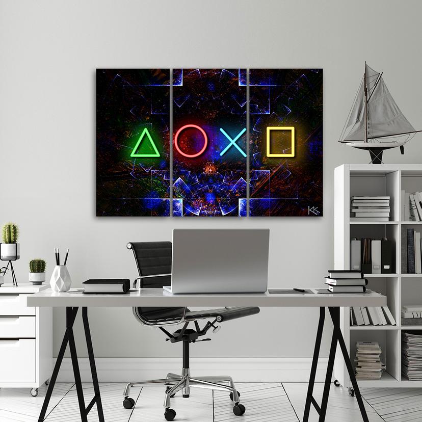 Stampa su tela 3 parti, console di gioco