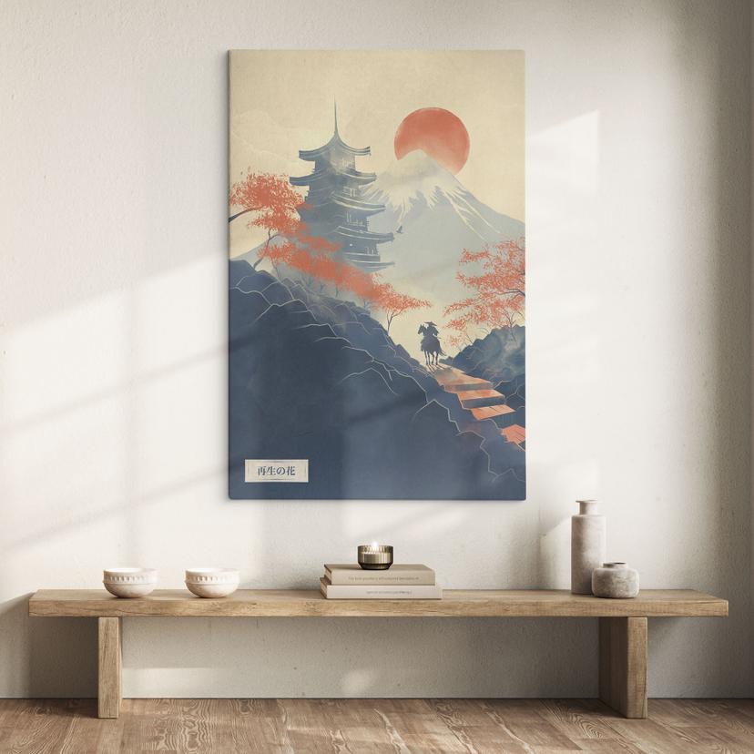 Stampe su tela Alba sulla Pagoda | Paesaggio giapponese - Roze