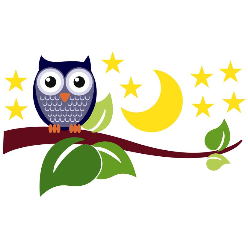 Sticker mural - Hibou nocturne