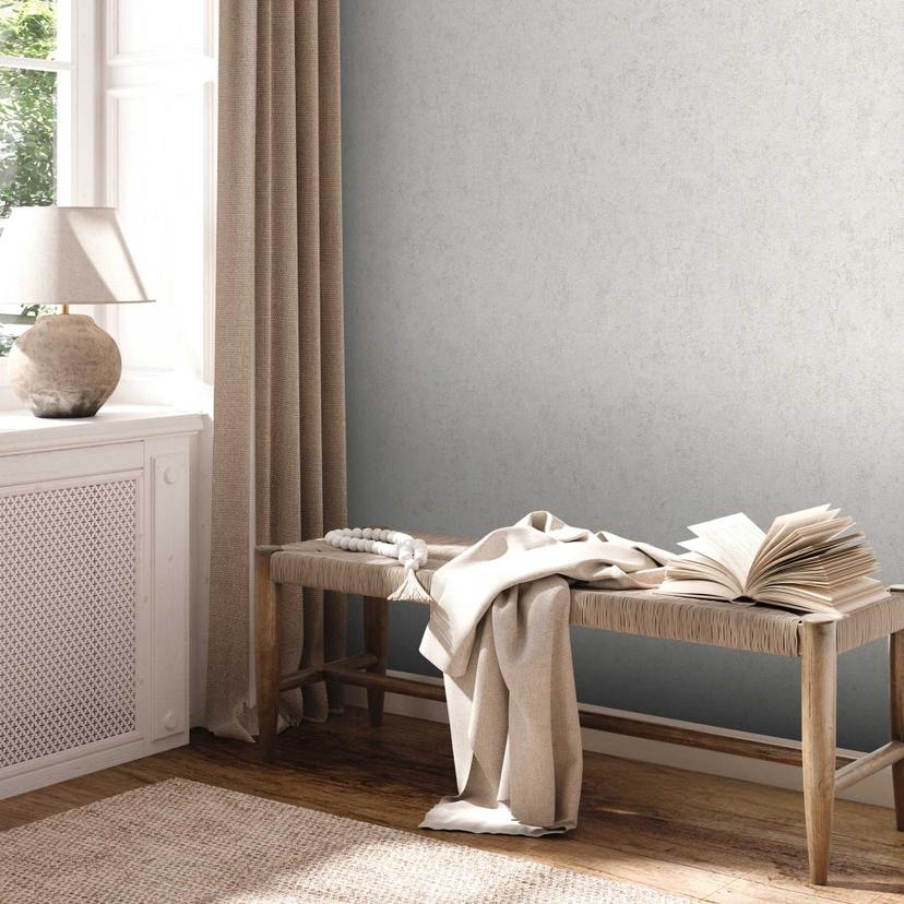 Papel pintado metalizado blanco - papel pintado tejido-no tejido liso - papel pintado unicolor escayola textura despegar y pegar