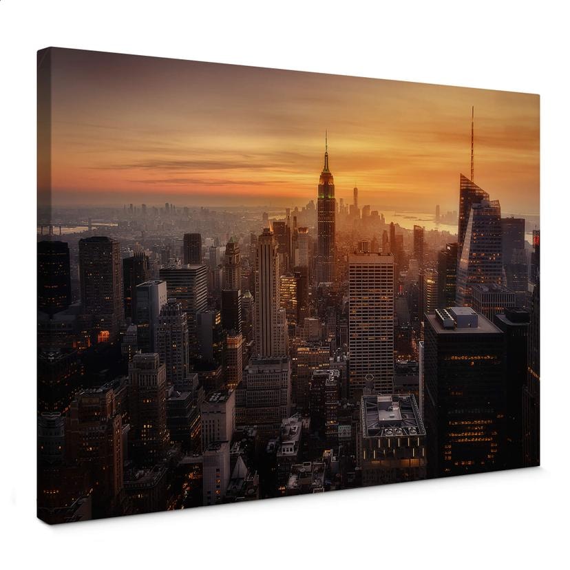 Tableau sur toile Ruiz Dueso - New York au coucher du soleil