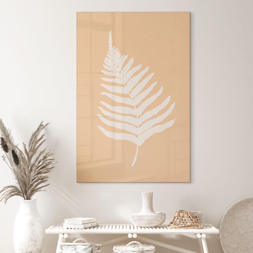 Tableau sur verre acrylique Silhouette de feuille de fougère - 1X Studio