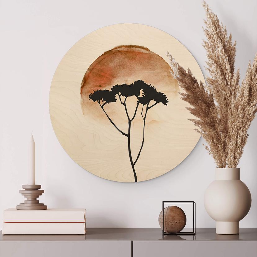Stampa su legno Kubistika - Deserto africano - Rotondo