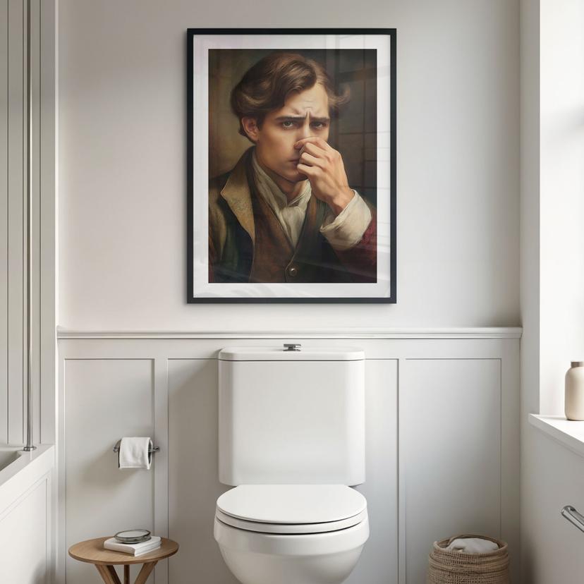 Poster Roligt toalettmotiv i retrolook
