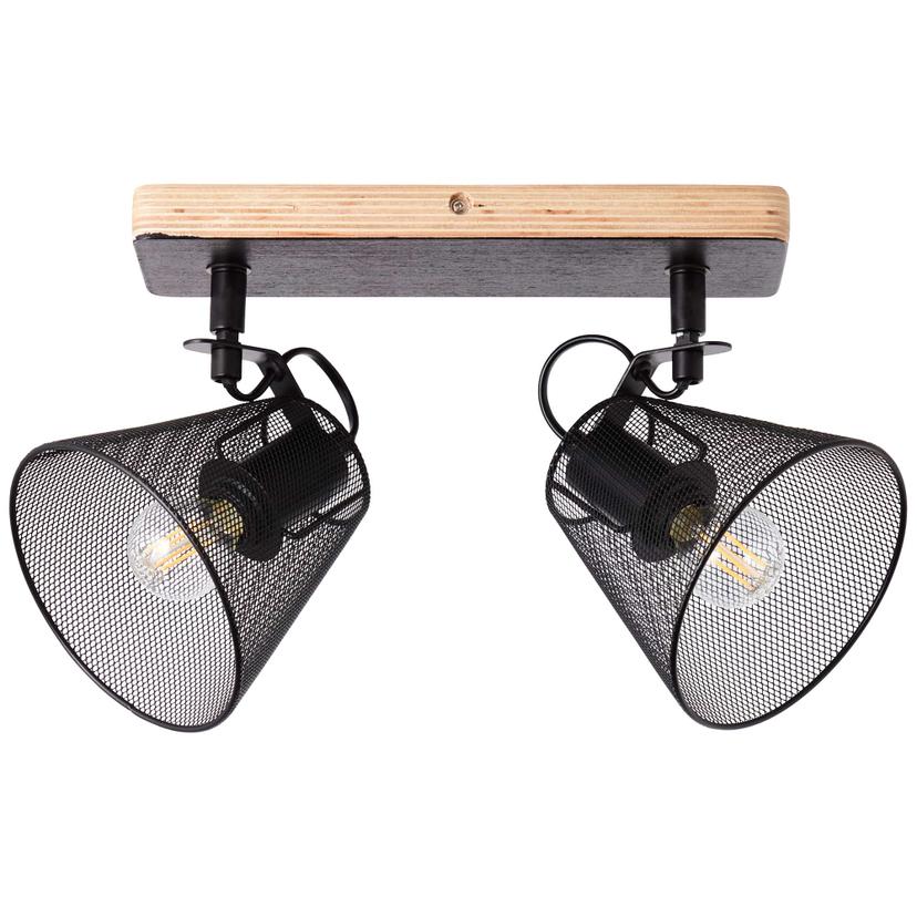Deckenleuchte Tom, schwarz, 36,8 x 20 cm, Holz Deckenspots, dimmbar