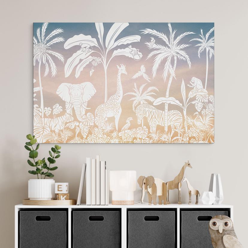 Paradiso della giungla con animali selvatici - Ombre - Kikki Belle - Alluminio dibond