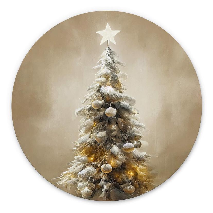 Vægcirkel Treechild - Golden Christmas Tree