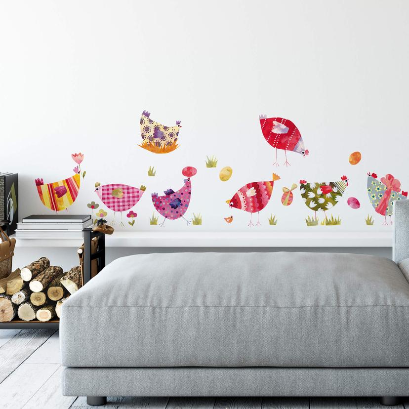 Muursticker set Blanz – Bonte Hanen