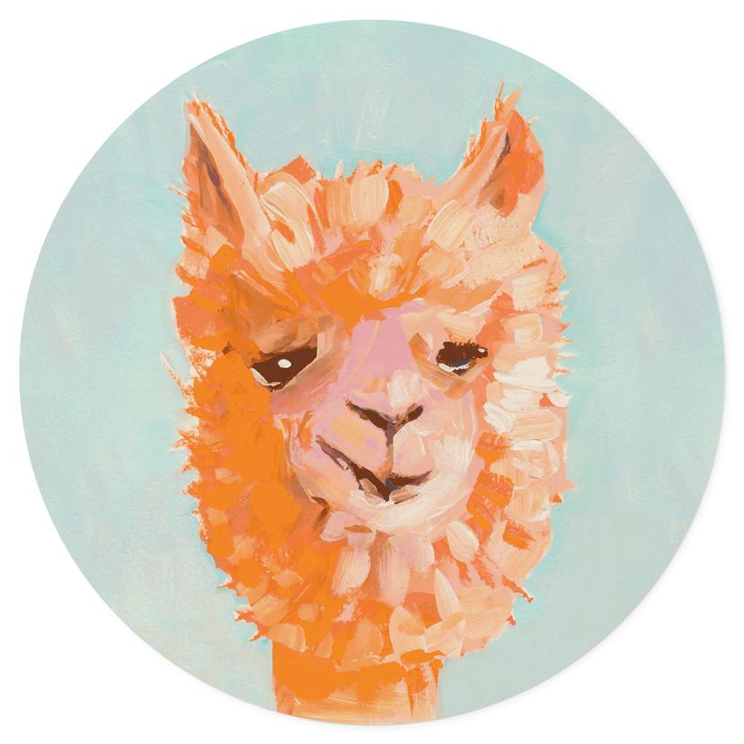 Wandtattoo Oranges Alpaca - Zwara - Rund