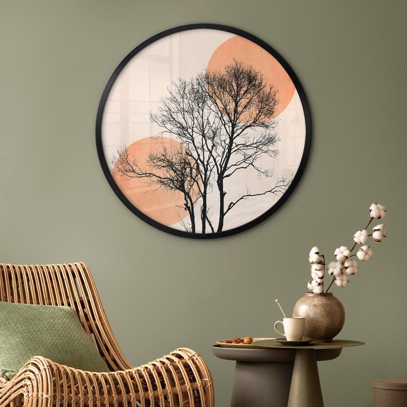 Poster Soleil et lune en orange - Kubistika
