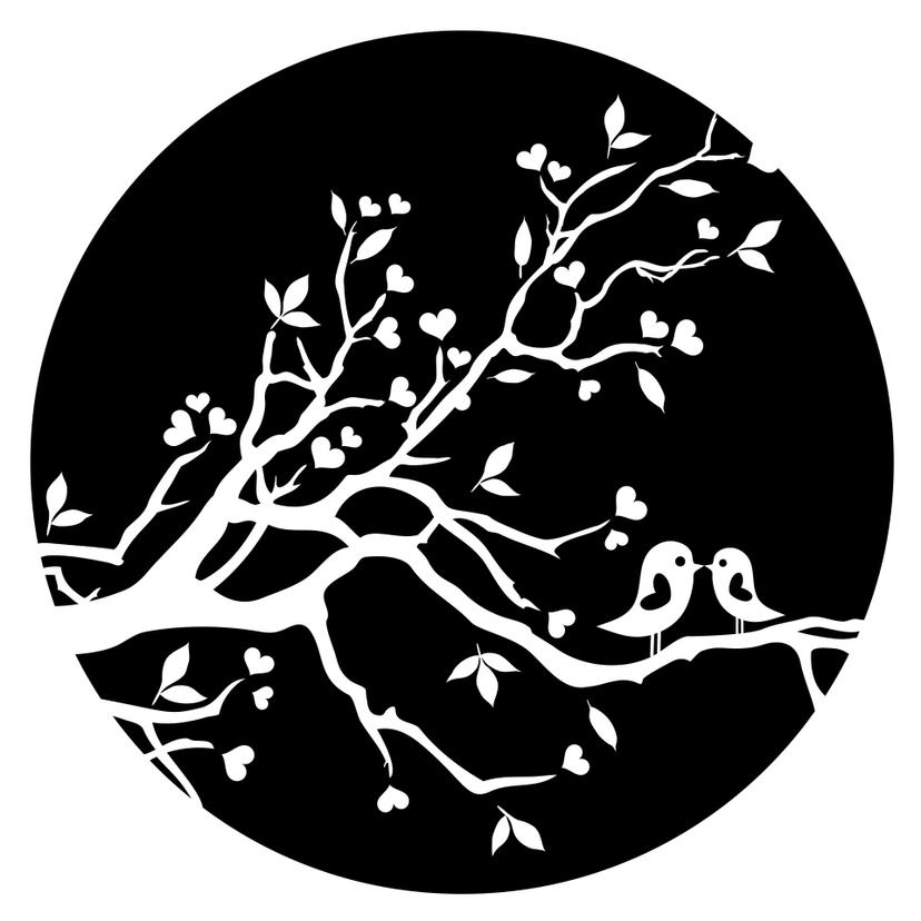 Muursticker Liefdesvogeltjes + Klok