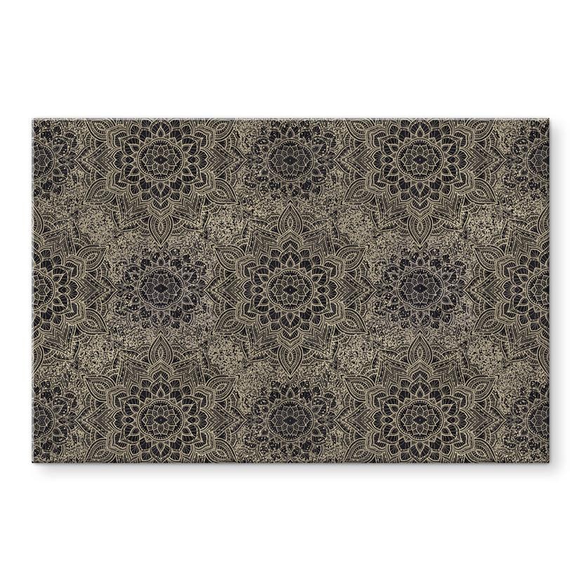 Tableau en verre Mandala Boho or antique - Bloomery Decor