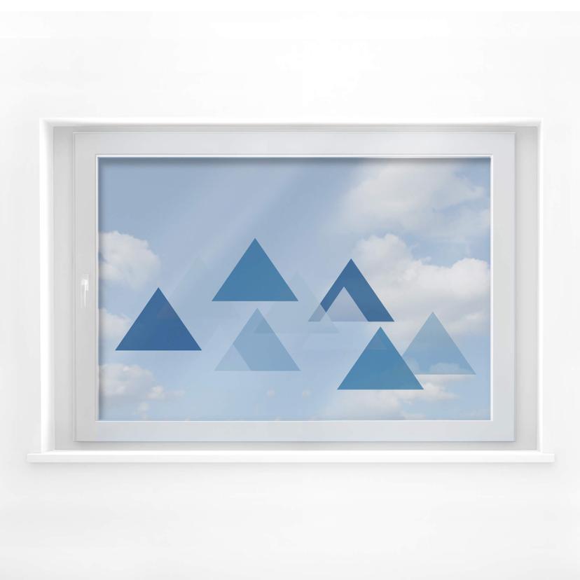 Cuadro de ventana triángulo nube azul
