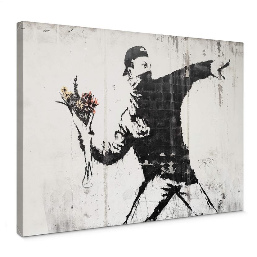 Canvasbillede - Banksy - Flower Thrower