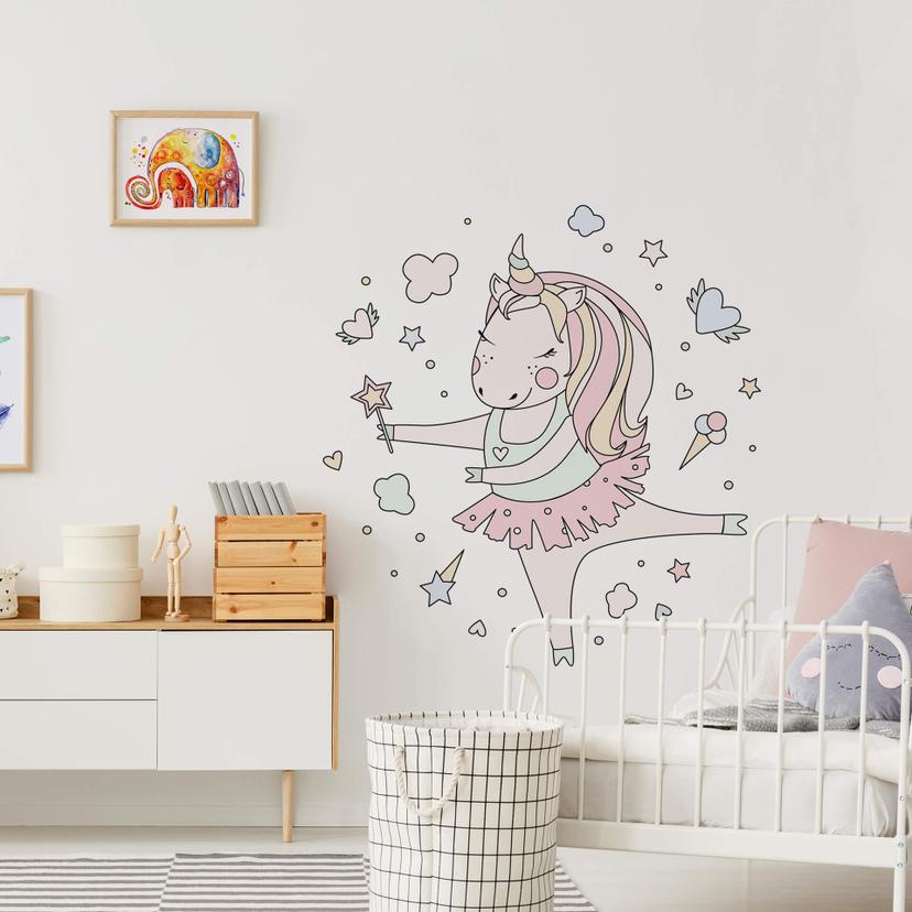 Sticker mural Kvilis - Illustration Licorne qui danse