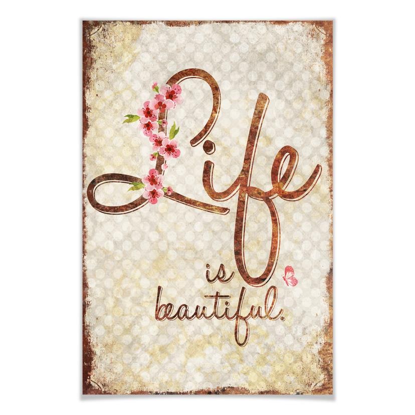 Poster - Live is Beautiful - Vintage