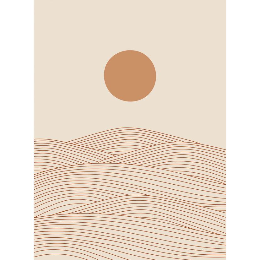 Fotobehang Zonsopgang boven de abstracte woestijn - Playell