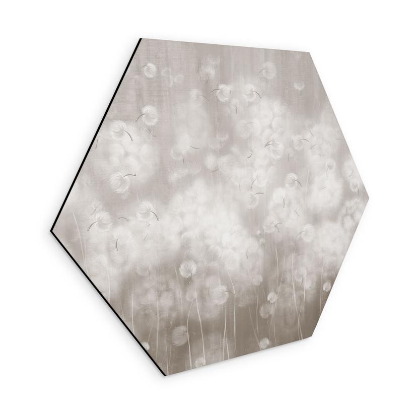Wanddecoratie paardenbloemen droom in beige - Ms Tiff - Alu-Dibond