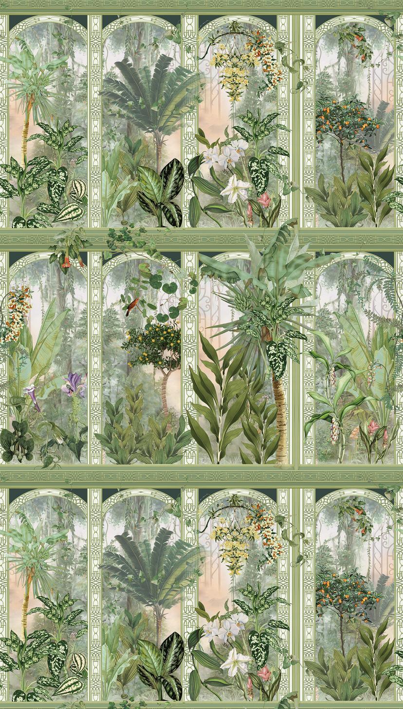 carta da parati jungle verde marrone - carta da parati in tessuto non tessuto botanica Livingwalls -