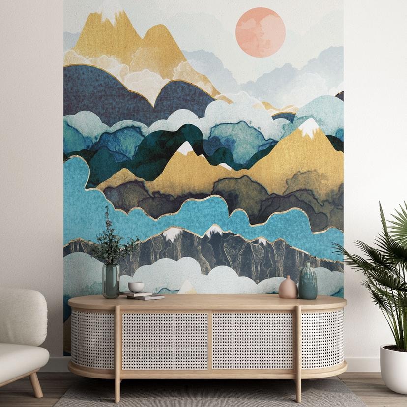 Fototapet Bjergtop over skyerne - SpaceFrog Designs