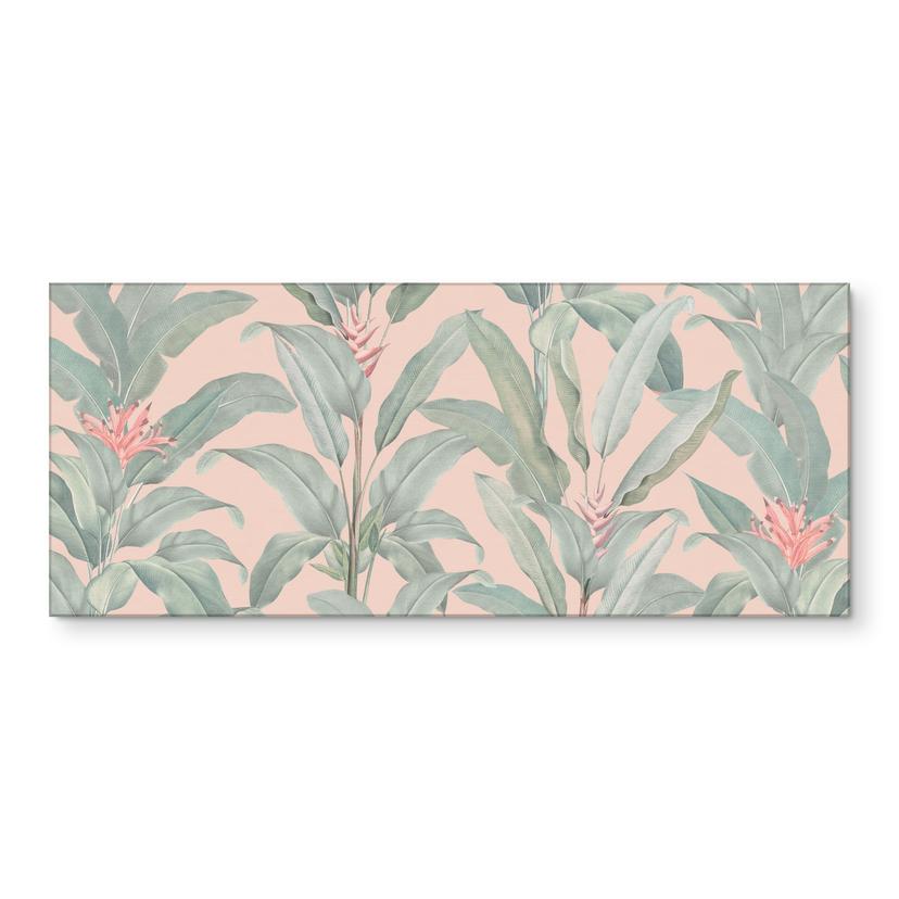 Rivestimento cucina Urban Jungle foglie tropicali rosa - Bloomery Decor