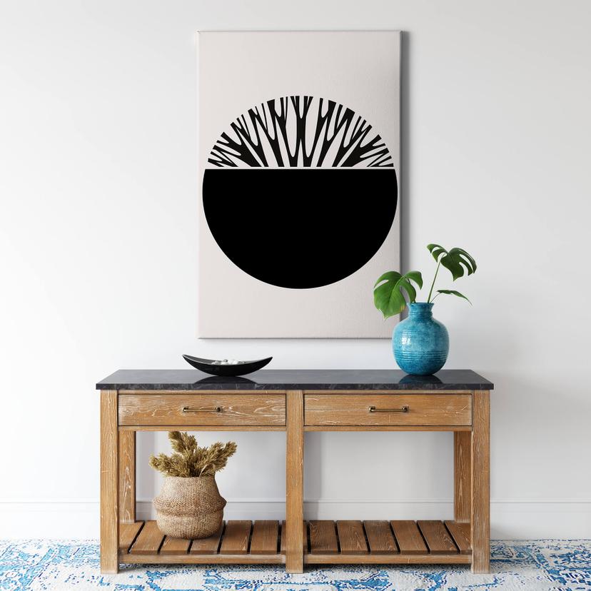 Tableau sur toile Kubistika - Arbre de vie - noir