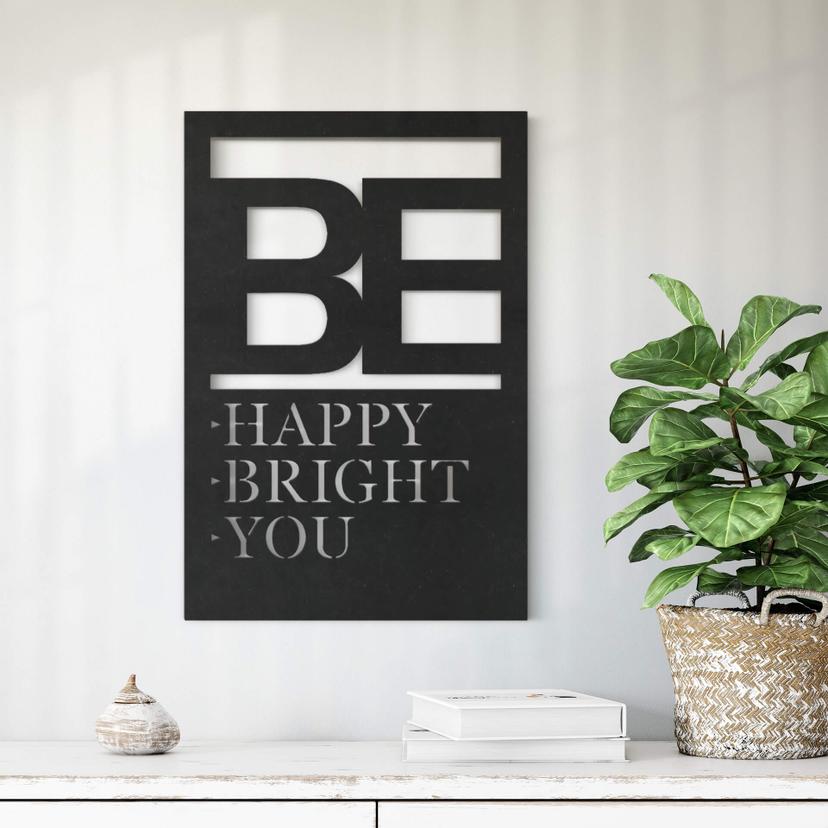 MDF - Decoración en madera Be happy be bright be you