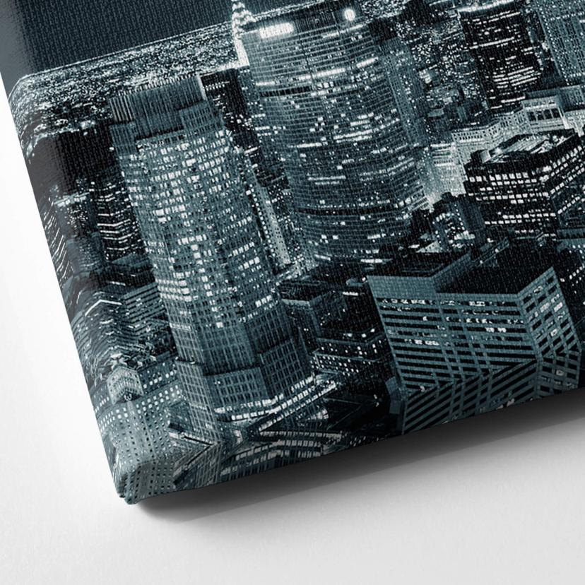 Stampa su tela New York di notte 2 - panoramica