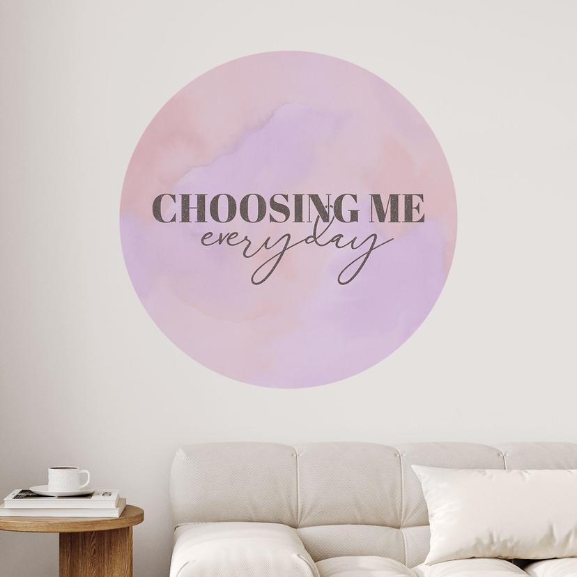 Wallsticker Vælger mig hver dag - Rund