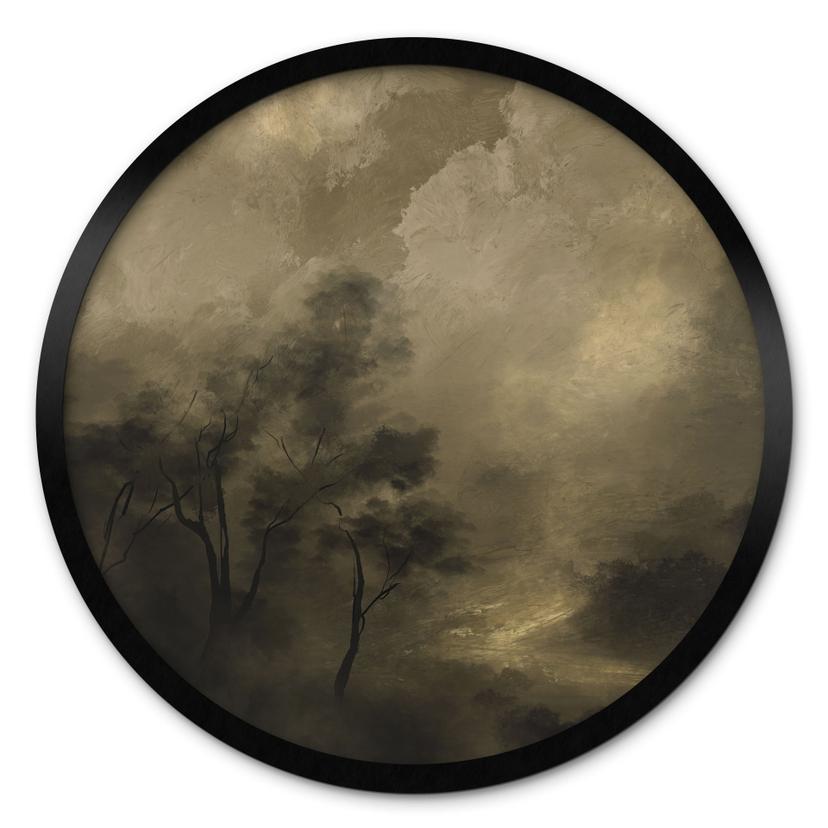Póster Árboles en la bruma crepuscular - Hobday - Redondo