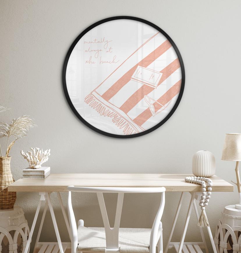 Poster con il desiderio di spiaggia e mare - Soley - Round