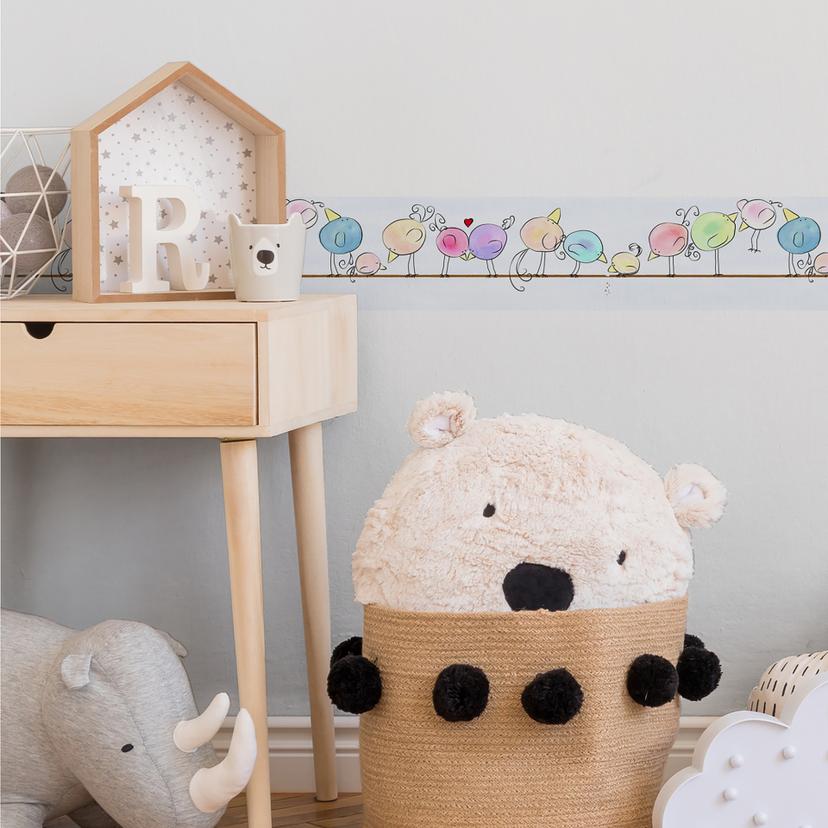 A.S. Création Lovely Kids Frise autocollante enfant - Multicolore, Bleu