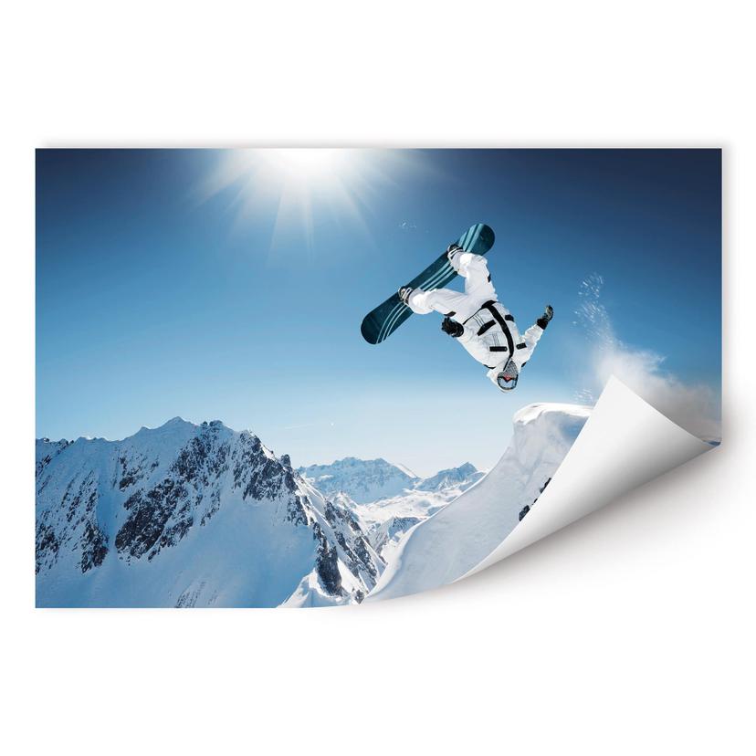 Poster autocollant - W - Snowboarder
